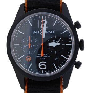 Bell & Ross Vintage Chronograph Limited Mens Watch BR126 PVD Stainless 1 Yr Wnty